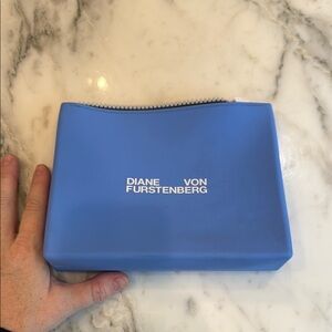 Diane Von Furstenberg Blue Cosmetic Pouch silicone